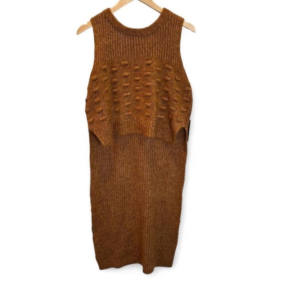 Kerisma Tops - NWT Kerisma Rust Bisoux High Low Sleeveless Tunic Sweater Size S/M